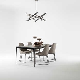 Elegantes schwarzes Esszimmer Set aus Holz mit modernen StÃ¼hlen