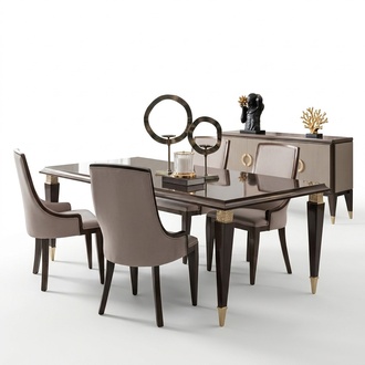 Elegantes Set: Esstisch mit 6 StÃ¼hlen fÃ¼r Ihr Esszimmer.