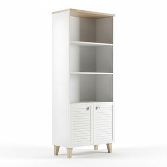 Elegantes weiÃes BÃ¼cherregal aus Holz im modernen Stil
