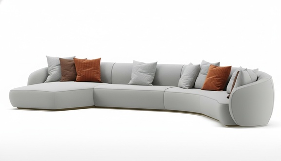 Elegantes weiÃes Stoff-Ecksofa modern und zeitgenÃ¶ssisch