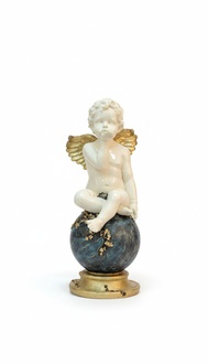 Engel auf Globus Figur Skulptur Skulpturen Design XXL Deko Dekoration