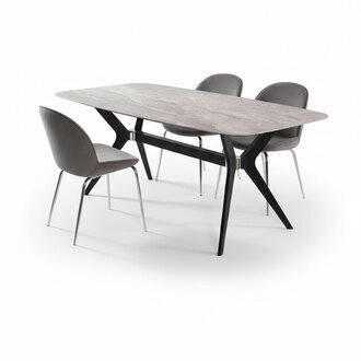 5tlg Designer Esszimmer Set Tisch 4x Stühle Set Garnitur Polster