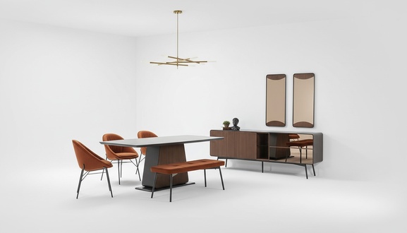 Essgruppe Esszimmer Esstisch Tisch Stühle Set 7tlg Holz Braun Neu