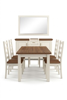 Esstisch 4x StÃ¼hle Esszimmer Garnitur 6tlg. Set Anrichte Tisch Stuhl Tische Holz