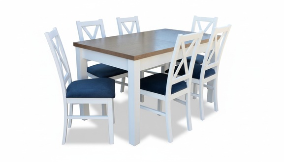 Esstisch Garnitur Tisch 6xStÃ¼hle Stuhl Esszimmer Garnitur Tisch Holz Textil 7tlg