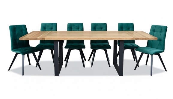 Esszimmer Design MÃ¶bel Stuhlgruppe Tisch + 6 Lehn StÃ¼hle 7 tlg. Set Garnitur Neu