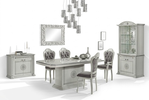 Esszimmer Esstisch Stuhl Kommode Vitrine Gruppe Garnitur Holz WeiÃ Set 7tlg sets
