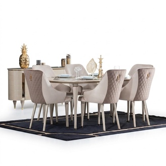 Esszimmer Garnitur Set Tisch 6x StÃ¼hle Stuhl Komplettes Neu Set Essgruppe 7tlg.