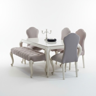Esszimmer Set Design Garnitur 6tlg. Holz MÃ¶bel 4x Stuhl Tisch Hocker Neu