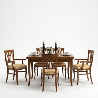 Esszimmer Set Garnitur Kommode 4x StÃ¼hle Vitrine Gruppe Essgarnitur Tisch 7tlg.