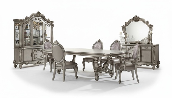 Esszimmer Set Garnitur Tisch 8x Stuhl Kommode Spiegel Barock Neu 11tlg.
