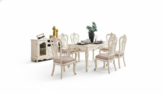 Esszimmer set MÃ¶bel fÃ¼r Ihr Interieur perlweiÃe klassische MÃ¶bel aus 8tlg