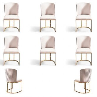 Esszimmerstuhl Designer StÃ¼hle Neu Set 6x Stoff Massivholz Stuhl