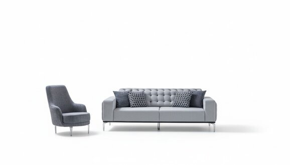 Exklusive Wohnzimmer Set von 2tlg. Sofagarnitur 3 Sitzer und Sessel Neu