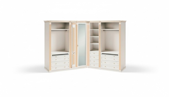 Exklusiver WeiÃer Eckschrank Designer SchlafzimmermÃ¶bel Luxus Massivholz