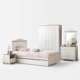 Funktionsbett Ausziehbares Kinderbett Bett WeiÃ Set 5tlg Holzbett