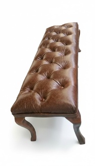 FuÃhocker Hocker Chesterfield Ottoman Pufa FuÃablage Polster Vollleder Neu