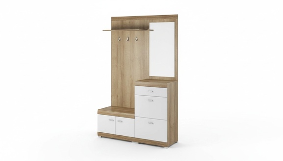 Garderobe Garderobenset Flur Dielen Set Aufbewahrung Schrank TÃ¼r