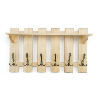 Garderobenpaneel 70x40 cm Wandgarderobe Garderobe Kiefer massiv 6 Haken