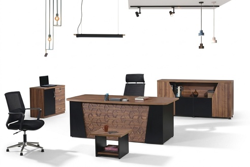Garnitur BÃ¼ro Schreibtisch BÃ¼rotisch Set 4tlg Holz BÃ¼romÃ¶bel Braun