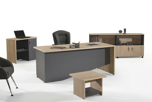 Garnitur BÃ¼romÃ¶bel KomplettbÃ¼ro Schreibtisch Set 4tlg Holz Grau BÃ¼ro