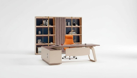 Garnitur BÃ¼rotisch Schrank BÃ¼romÃ¶bel Holz Beige Ecke Schreibtisch Set