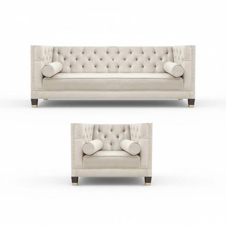 Garnitur Luxus Designer WeiÃ Sofa Couch Dreisitze Wohnzimmer Sessel 3+1