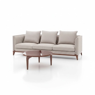 Garnitur Sofa 3 Sitzer Couchtisch Sofas Dreisitzer Stoff Modern 2tlg