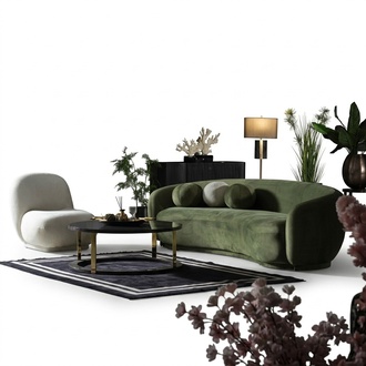 Garnitur Stoffsofa Sofagarnitur Polstersofa Modern Set 2tlg GrÃ¼n Sofa