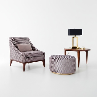 Garnitur Wohnzimmer Sessel Couchtisch Hocker Sitzer Stoff 3tlg Set