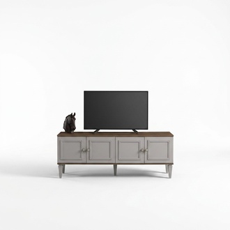 Garnitur Wohnzimmer TV StÃ¤nder Couchtisch Holz Grau RTV Lowboard Set