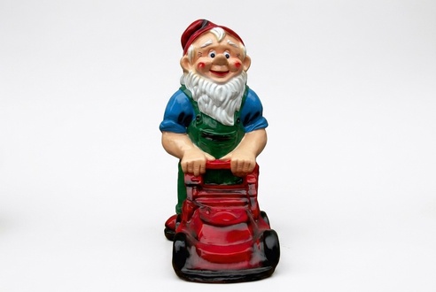 Garten Zwerg Mäher Figur Statue Skulptur Figuren Skulpturen Dekoration