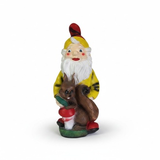 Garten Zwerg mit Eichhörnchen Figur Statue Skulptur Figuren Skulpturen