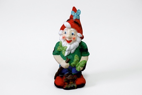 Garten Zwerg mit Schmetterling Figur Statue Skulptur Figuren Skulpturen
