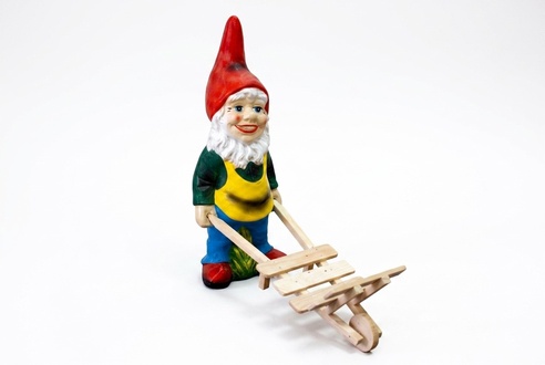 Garten Zwerg mit Schubkarre Figur Statue Skulptur Figuren Skulpturen