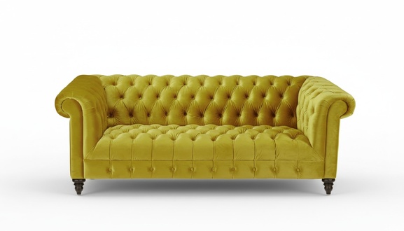 Gelb Dreisitzer Chesterfield Modern Design Couchen Stoff Sofa Neu Original MÃ¶bel