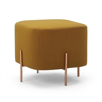 Gelber Holz-Textil Hocker im modernen Stil