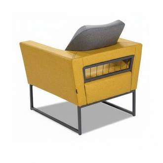 Gelber Polster Sessel LuxuriÃ¶ser Einsitzer Designer Wohnzimmer 1-Sitzer