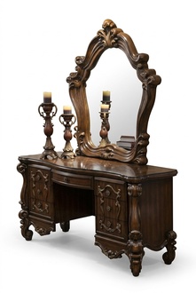 Geschnitzte Barock MÃ¶bel Schminktisch Hocker Spiegel Schlafzimmer