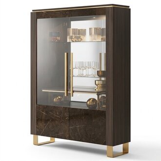 Glasschrank Vitrine Vitrinen Luxus Schrank Holz Stil Glas Regal SchrÃ¤nke