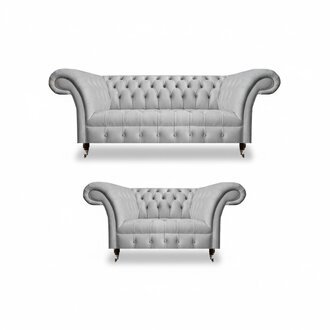 Grau Moderne Textil MÃ¶bel Wohnzimmer 2x Sofas Chesterfield PolstermÃ¶bel