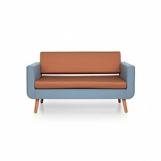 Grau-Oranges Sofa Luxus 3-Sitzer Designer Couch Wohnzimmer Polster 3-er