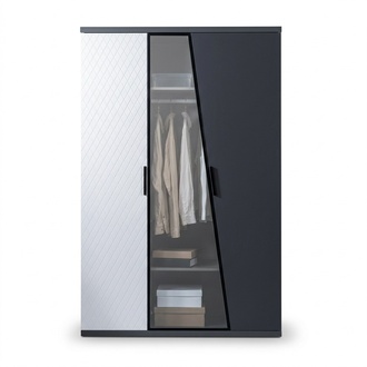 Grau-weiÃer Kleiderschrank Jugendzimmer Schrank LuxuriÃ¶ser Holzschrank