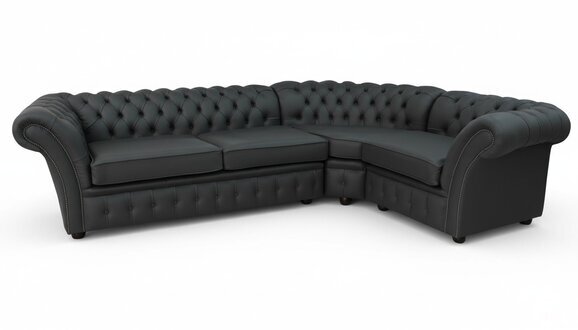Graue Chesterfield Ecksofa Couch 245x175cm MaÃfertigung Ledersofa