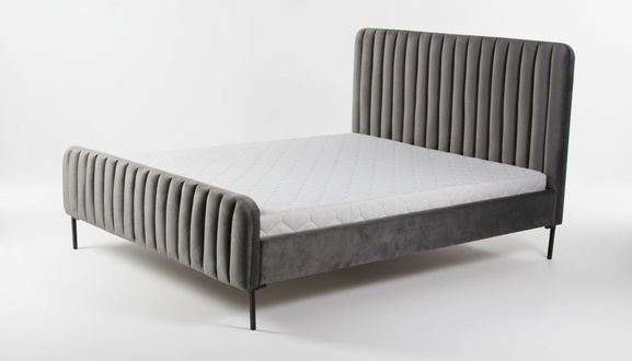 Graue Doppelschlafzimmer HolzmÃ¶bel Design elegant Stoff klassische MÃ¶bel neu