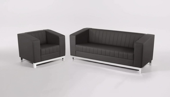 Graue Luxus Sofagarnitur Dreisitzer Sessel PolstermÃ¶bel Couch Set 2tlg 3+1