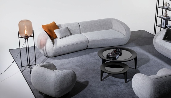 Graue Luxus Sofagarnitur Viersitzer Sessel Luxus Couchen TextilmÃ¶bel