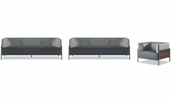 Graue Wartezimmer MÃ¶bel LuxuriÃ¶se 2x 3-Sitzer Edler Sessel 3tlg Garnitur