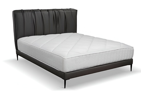 Graues Doppelbett Polster Betten Bettkasten Design Eleganter Stoff Bett