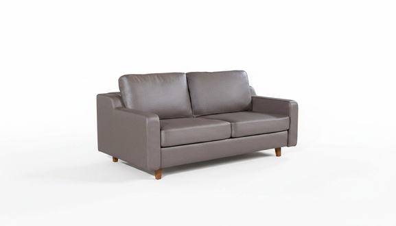 Graues Ledersofa Designer 3-Sitzer Wohnzimmer Couchen Polster MÃ¶bel